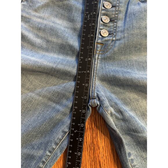 7 FOR ALL MANKIND High Waist Crop Straight Leg Jeans Distressed Women's Size 29 - Picture 13 of 15